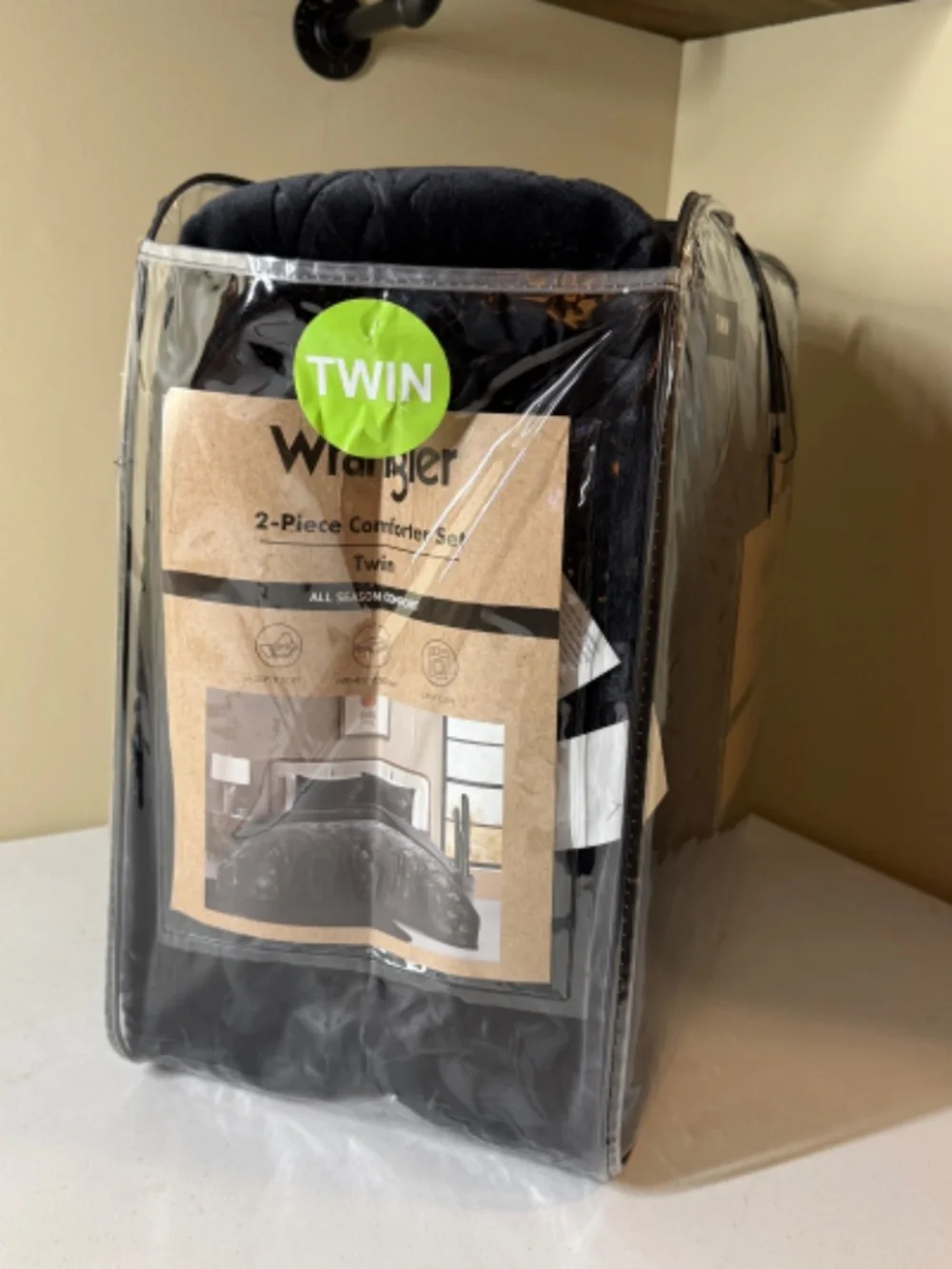 Wrangler Black Aztec Comforter Set TWIN‎ Size Soft Plush 2 Piece Set